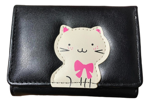 Billetera Eco Cuero Gato Kawaii Colores Juvenil Regalo