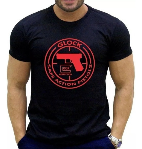 Camiseta Pistola Glock Camisa Tiro Esportivo Atirador