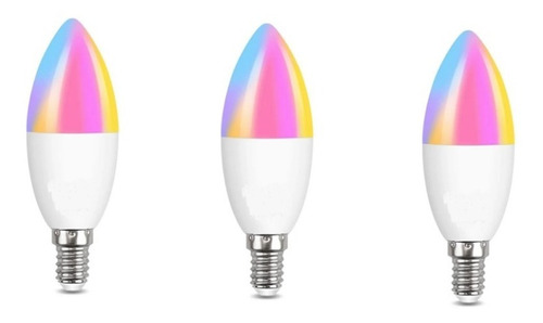 Focos Led Lampara Rgb Smart Inteligente Wifi Vela X3 Unidad