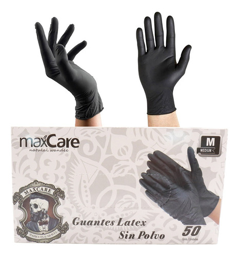 Guantes De Látex Maxcare Profesional 50u Sin Polvo Talla M