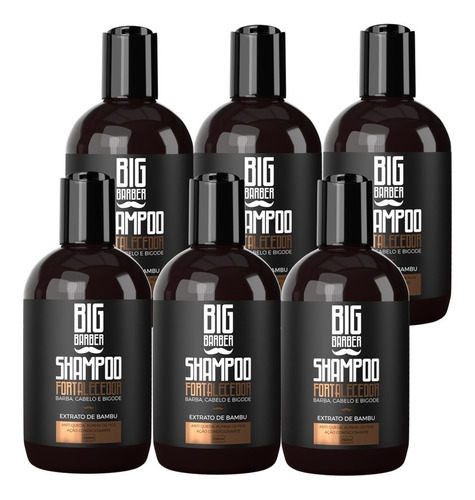 Shampoo Fortalecedor Barba Big Barber 250ml Atacado Com 6 Un