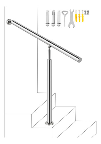 Vevor Pasamanos De Escaleras Con Soporte Y Tacos De 1 Paso