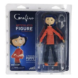 Coraline Con Suéter A Rayas Articulada Nueva Con Base