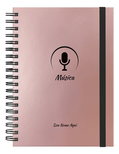 Caderno Colegial + Personalizado Profissões Rosê Gold 10 Mat