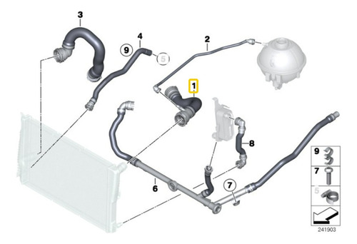 Manguera Superior Radiador Bmw X3 F25 2009 - 2017 Foto 6