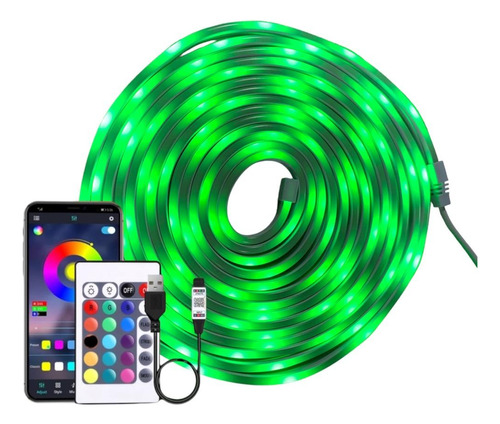 Luz Led Flex Rgb 5mts Usb Control Remoto/app Weather Proof