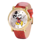 Reloj Disney Para Mujer Wds001223 Mickey Mouse Correa Roja