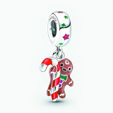 Charm Pandora Navidad Galleta Jengibre Bastón Dulce Ale S925