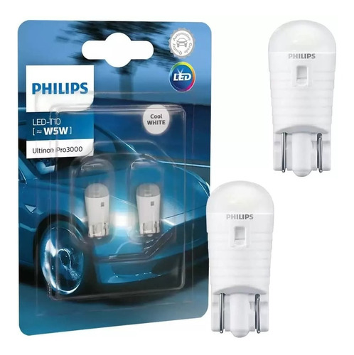 Lampada Philips Pingo Led Ultinon 6000k W5w T10 Super Branca