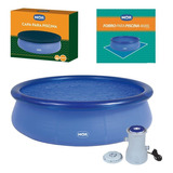 Kit Piscina Splash Fun 4600l + Capa Forro Filtro Mor - 220v