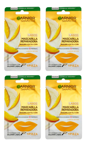 Garnier Skinactive Mascarilla Rehidratante Labios Mango 4pz