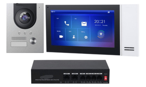 Kit Interfon Videoportero 2mp Ip Monitor 7 Touch Switch Poe