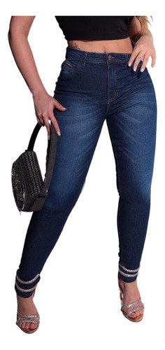 Calça Plus Size Feminina Jeans Cintura Alta E Lycra Premium