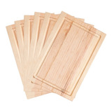 Kit 6 Tablas De Madera 20x30cm Con Canal P/ Jugos, Artesanal