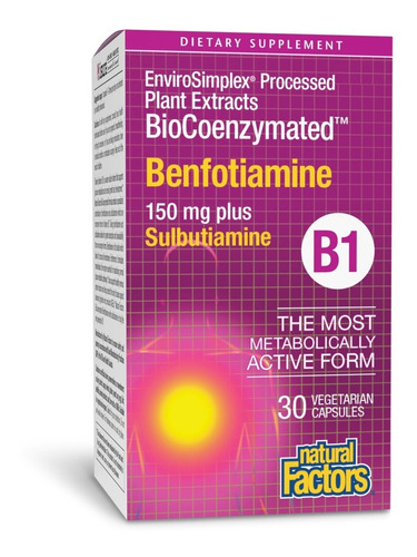 Natural Factors | Benfotiamine + Sulbutiam | 150mg | 30 Caps