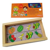 Brinquedo De Frutas - Jogo Dominó Infantil Educativo Madeira