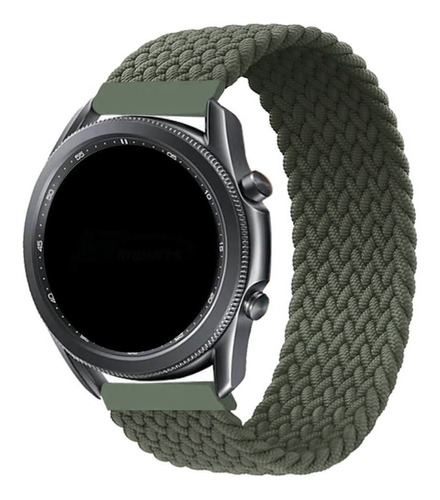 Pulseira 22mm Nylon Trançada Infinito Para Amazfit Gtr 47mm Cor Verde [tam. M] (pulso 185 Até 195mm)