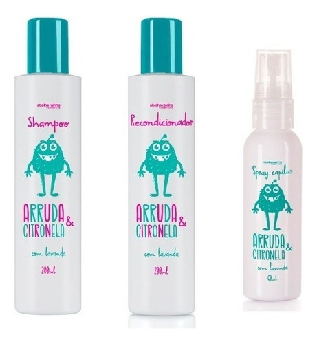  Shampoo Condicionador Spray Arruda Citronela Abelha Rainha