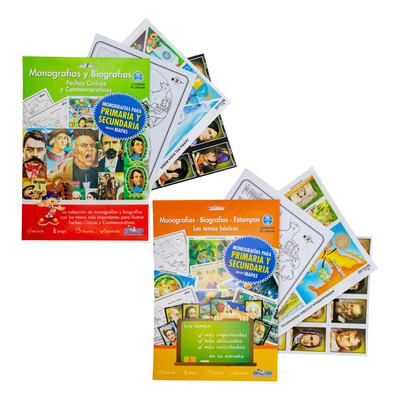 Kit De Monografías/laminas, Biografías Y Estampa Escolares.