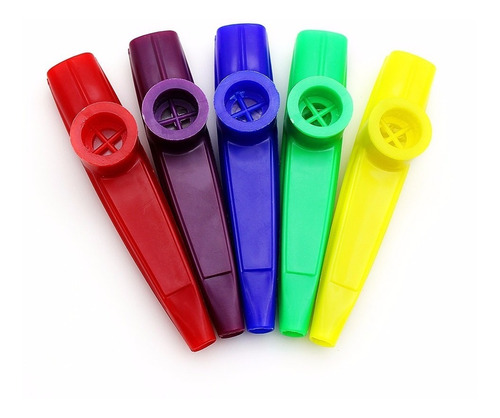 Kit 3 Kazoo Plástico Colorido Instrumento Musical Sopro