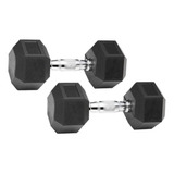 Set Par De Mancuernas Hexagonal 2.5 Kg Por Unidad - Fitness Color Negro