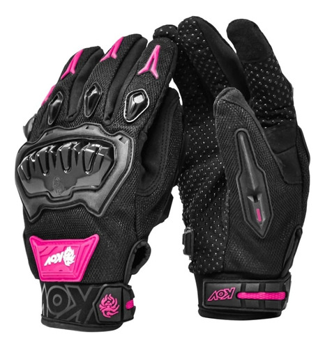 Guantes Para Moto Kov Delta Rosa