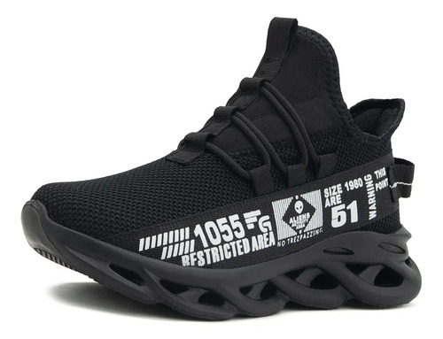 Tenis Sneakers Unica Deportivo Running Unisex Negro 22-29