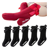 5par Toddler Niñas Bowknot Calcetines Algodón Antideslizante