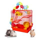 Gaiola De Hamster Com Casa Grande Completa 3 Andares Tubo