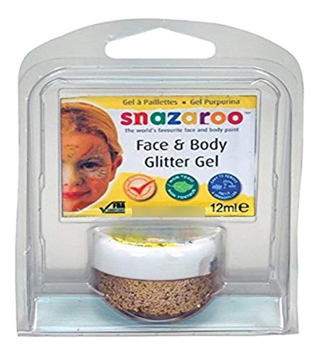 Snazaroo Glitter Gel 12ml Clam Pack - Oro Rojo