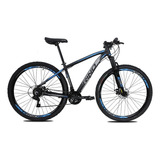 Bicicleta Aro 29 Rino Everest 24v - Freio Hidráulico Cor Preto/azul Tamanho Do Quadro 19