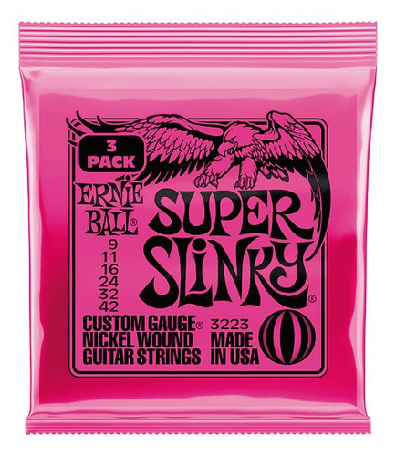 Cuerdas Ernie Ball 3223 Super Slinky 9-42 Pack 3 Set