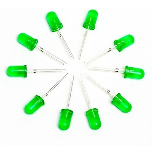 Pack 10 Leds 5mm Verde Difuso Arduino Anri