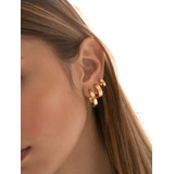 Set Aretes X3 Candongas Mujer Oro 24k-plata Diferente Tamaño