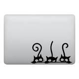 Adesivo Para Notebook Três Gatos Felinos Amigos Amor