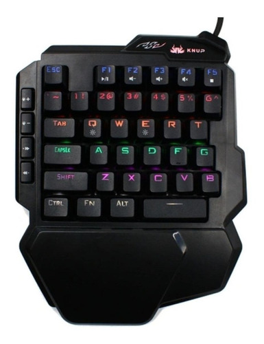  Teclado Gamer Knup Kp-2062 Knup Blue Cor Preto Com Luz 