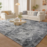 Alfombra De Invierno Peluda Gris Jaspeada 200x240 Suave