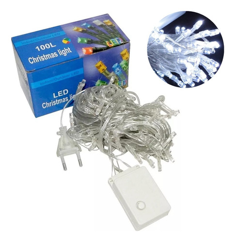 Guirnaldas Luz Led Navidad 9mts 100 Luces Blanco Frio