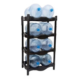 Rack De Plástico Negro Para 8 Garrafones H2organizer