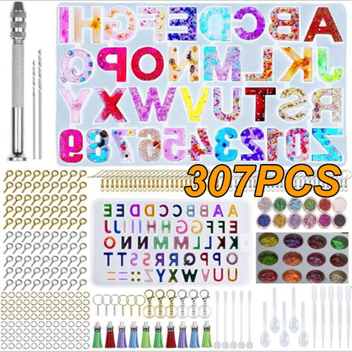 Molde Pingente De Letra De Resina De Silicone Diy 307pcs