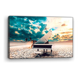 Cuadro Moderno Canvas Piano Con Aves 90x140cm