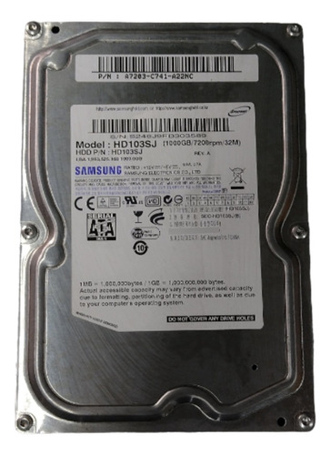 Hd De 1 Tb Samsung Sata - Hd103sj - Testado