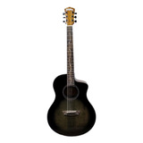 Guitarra Electroacústica Washburn Bella Tono Vite S9v Para Diestros Charcoal Burst Ébano Brillante