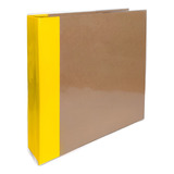 Álbum Fichário - Amarelo E Kraft - Scrapbook - 30,5x30,5cm