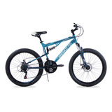 Bicicleta Benotto Mtb Blackcomb R24 21v Shimano Doble Suspen Color Azul