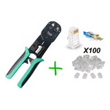 Pinza Proskit Crimpiadora Cp-376n + 100 Rj45 Cat6 Pasante