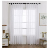 Cortinas De Voile Blanco Transparente 2 Paños Oferta Presill