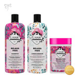 Kit Profissional G Hair Shampoo+cond+mascara Relaxa Fios 1l