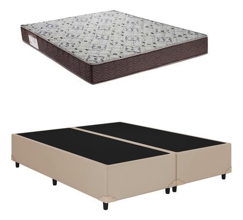 Cama Box Casal Bipartido Blindado Iso 150 D45 Bege - Ortobom