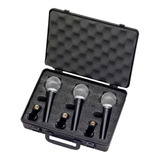 Pack De 3 Micrófonos Dinamicos Samson R21s Color Negro